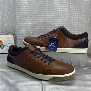 (W9) George Men's Brown and Black Casual Sneakers, size 11-(1), 12-(4)